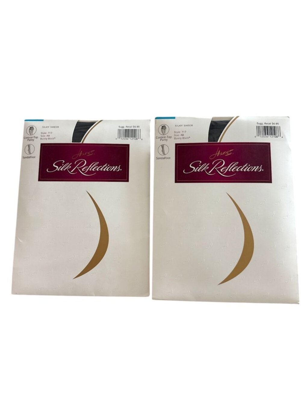 Lot of 2 Vintage Hanes Silk Reflections Control Top Pantyhose NWT